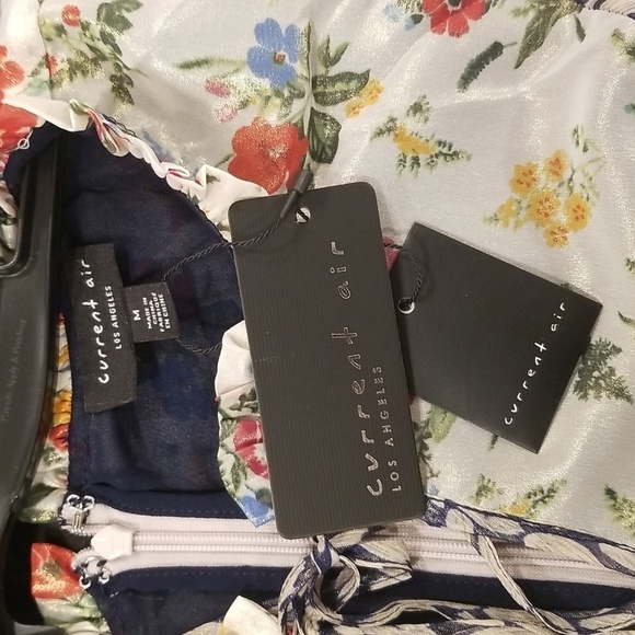 💕CURRENT AIR💕 Floral Combo Mixed Print Shine Midi Dress ~ Medium M NWT - Picture 14 of 16